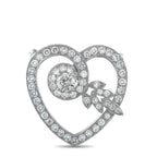 Platinum 3.50ct Diamond Heart Brooch