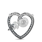 Platinum 3.50ct Diamond Heart Brooch
