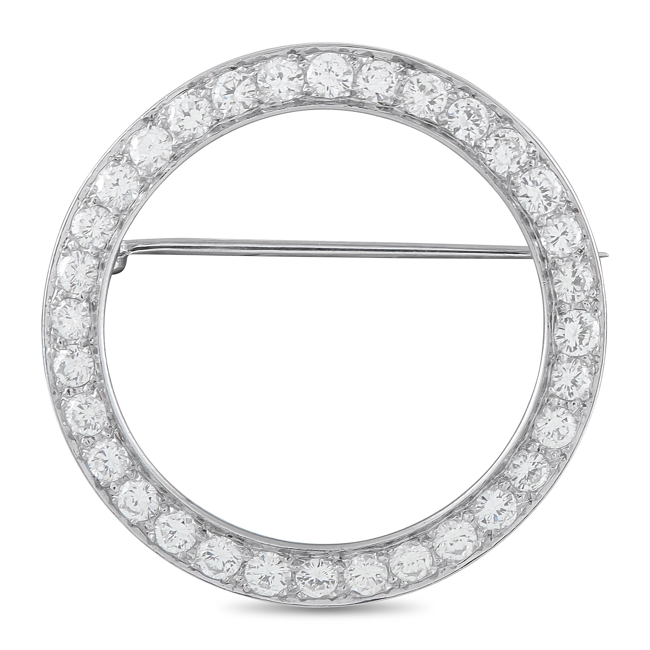 Platinum 2.0ct Diamond Eternity Circle Brooch