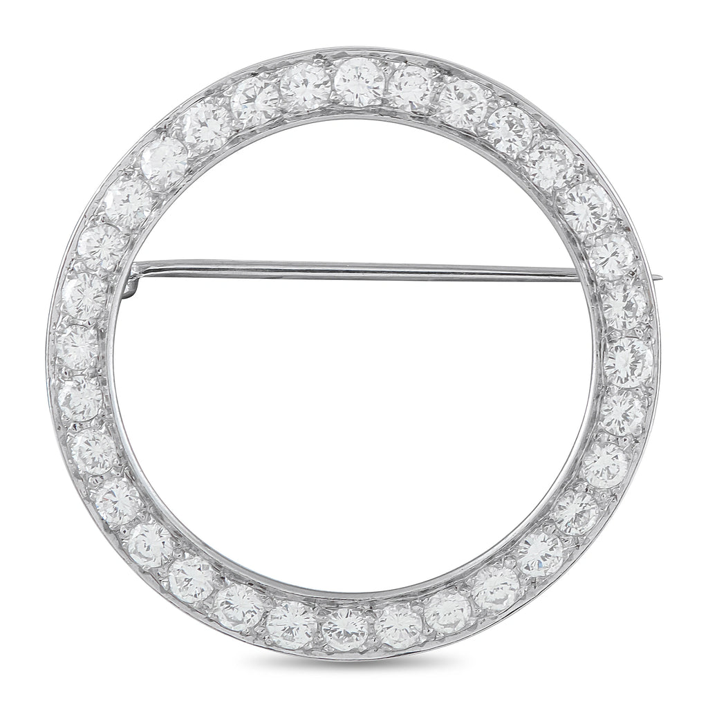 Platinum 2.0ct Diamond Eternity Circle Brooch