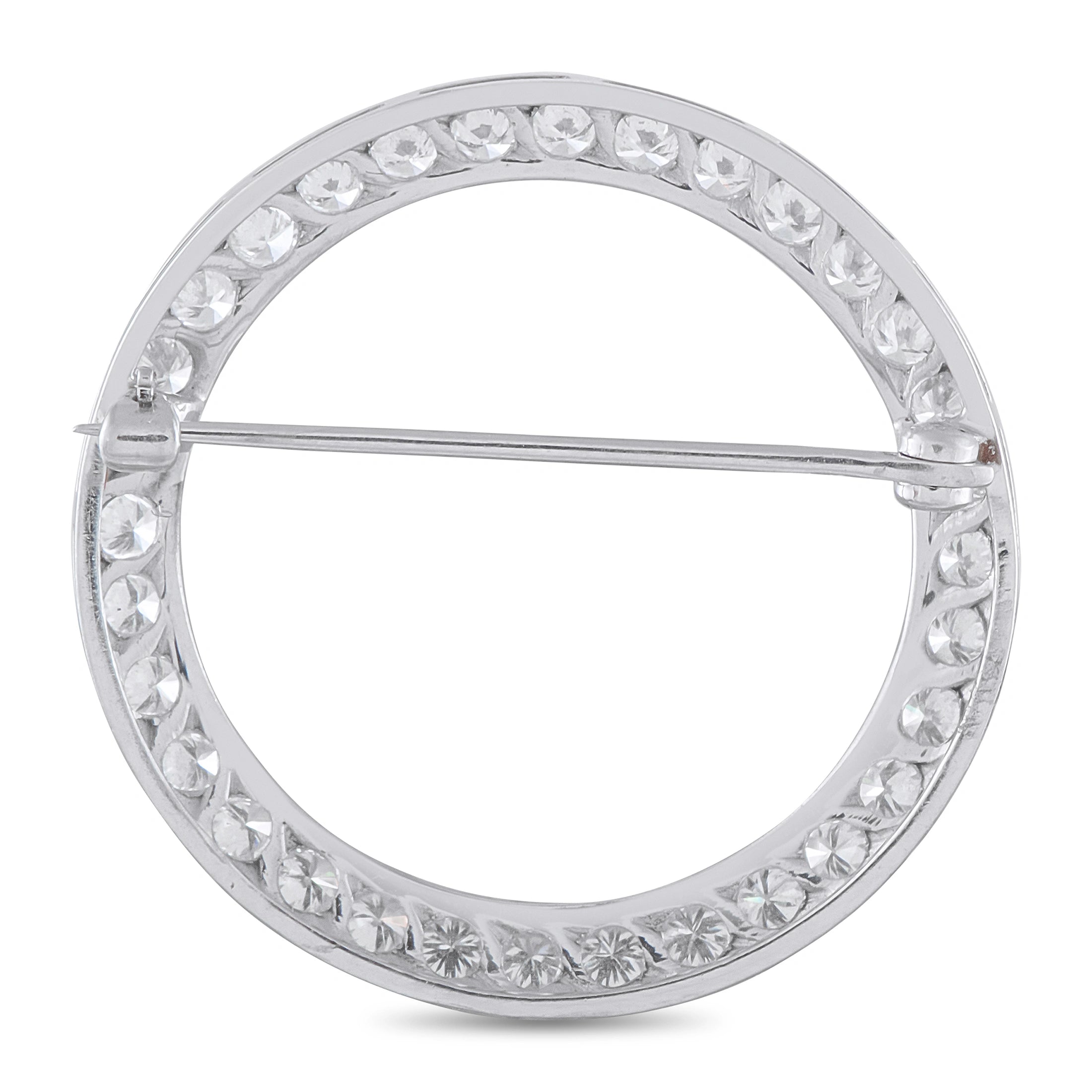 Platinum 2.0ct Diamond Eternity Circle Brooch
