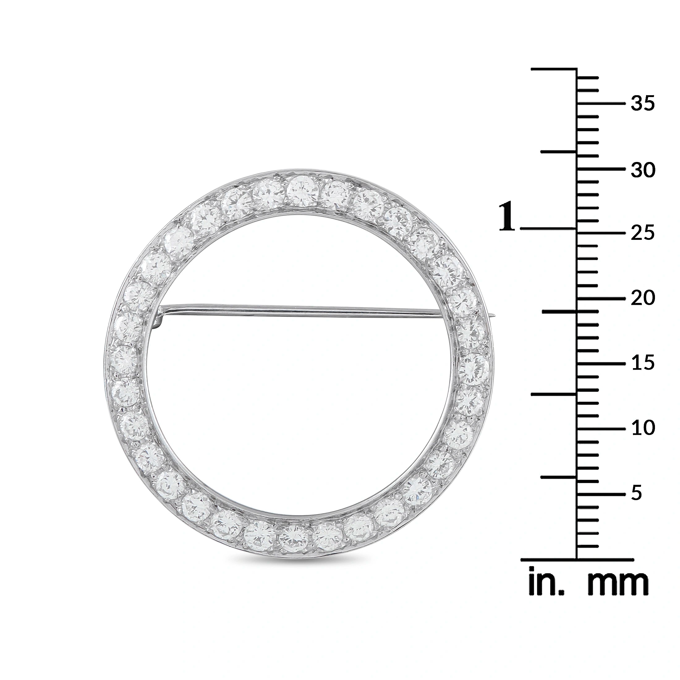Platinum 2.0ct Diamond Eternity Circle Brooch