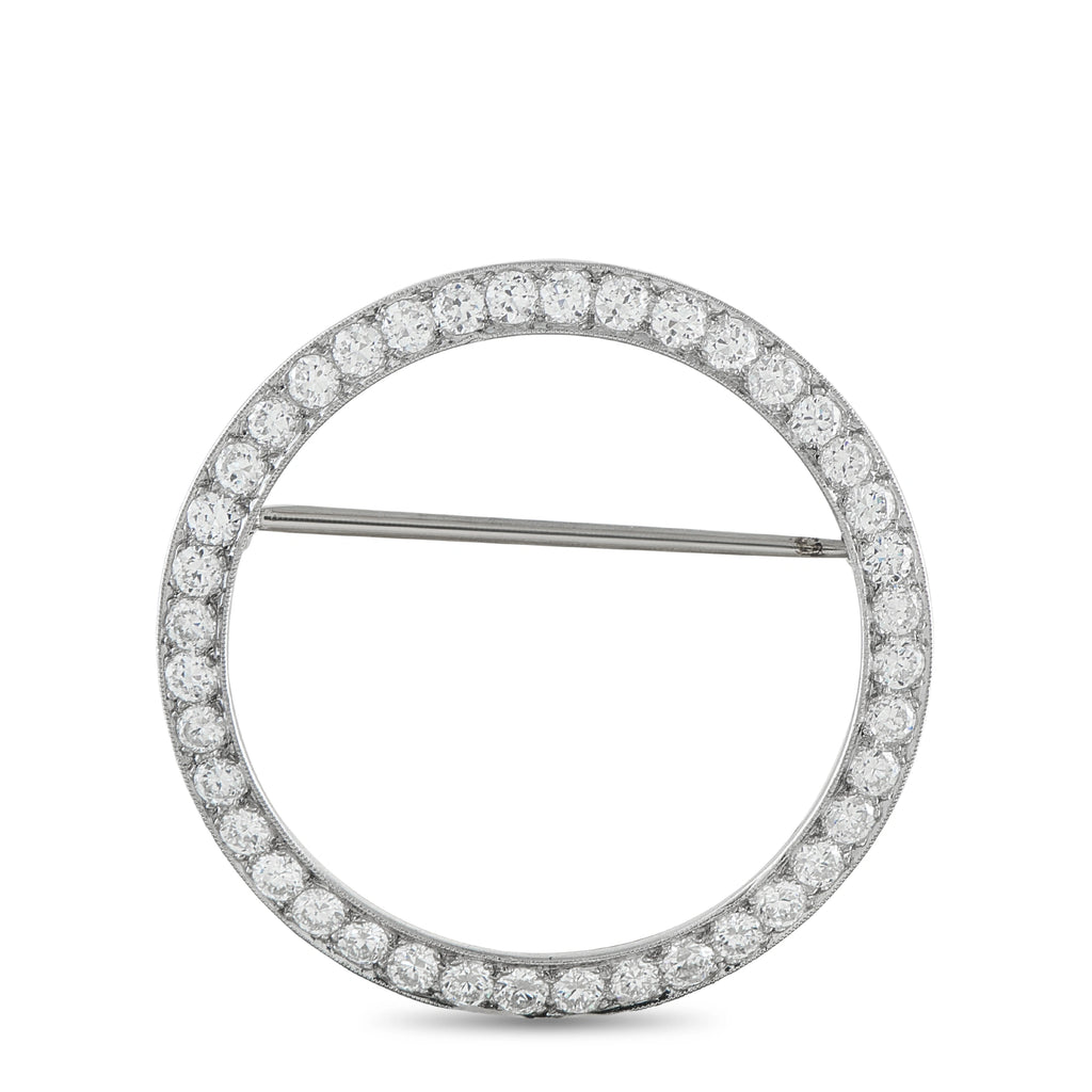 Platinum 2.25ct Diamond Circle Brooch