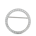 Platinum diamond circle brooch with round stones