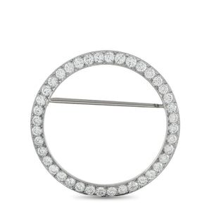 Platinum 2.25ct Diamond Circle Brooch