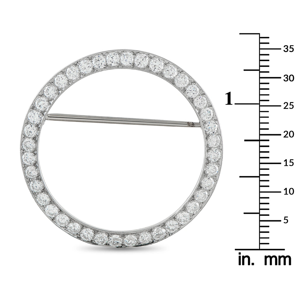 Platinum 2.25ct Diamond Circle Brooch