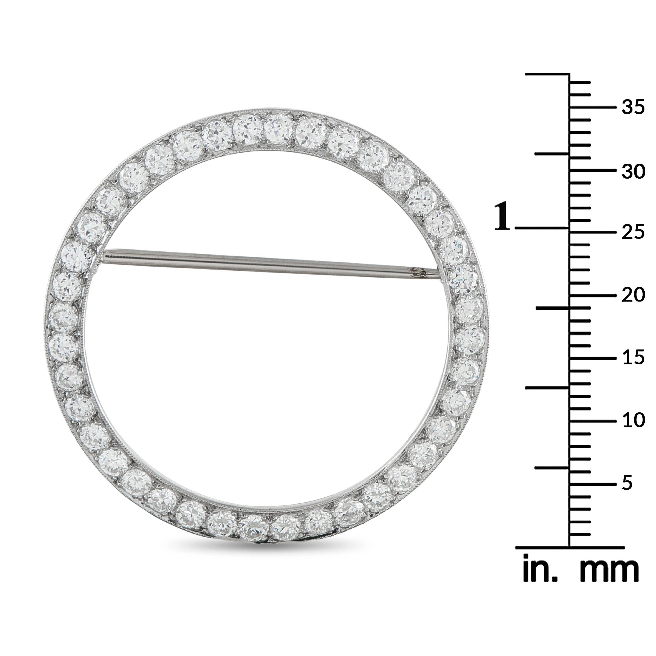 Platinum 2.25ct Diamond Circle Brooch