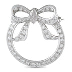 Platinum 1.20ct Diamond Circular Bow Brooch