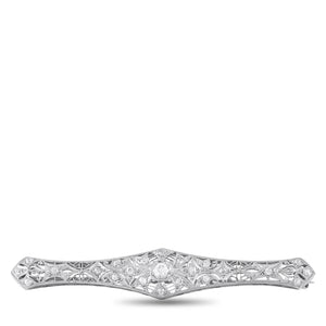 Antique Platinum and 14K Yellow Gold 0.75ct Diamond Brooch