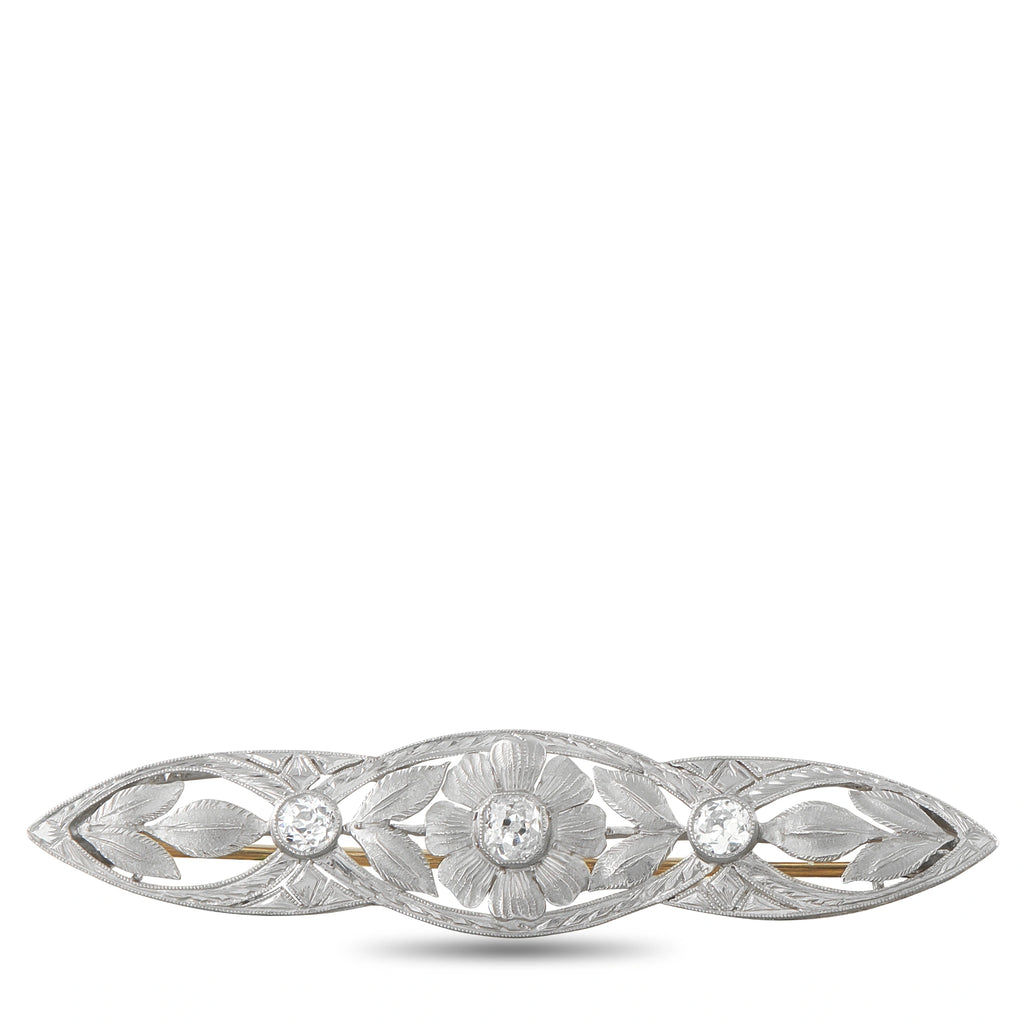 Platinum 0.70ct Diamond Brooch