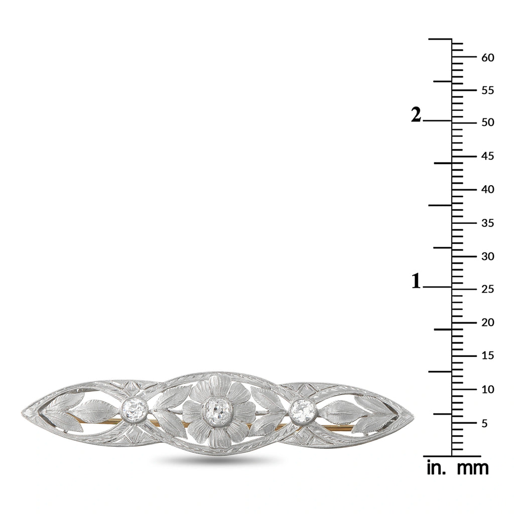 Platinum 0.70ct Diamond Brooch