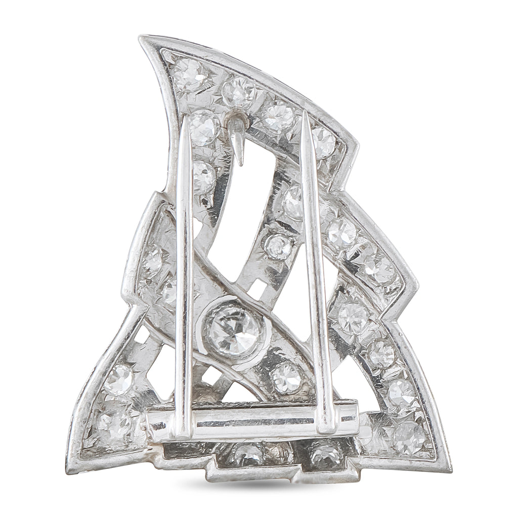 Platinum 1.30ct Diamond Brooch