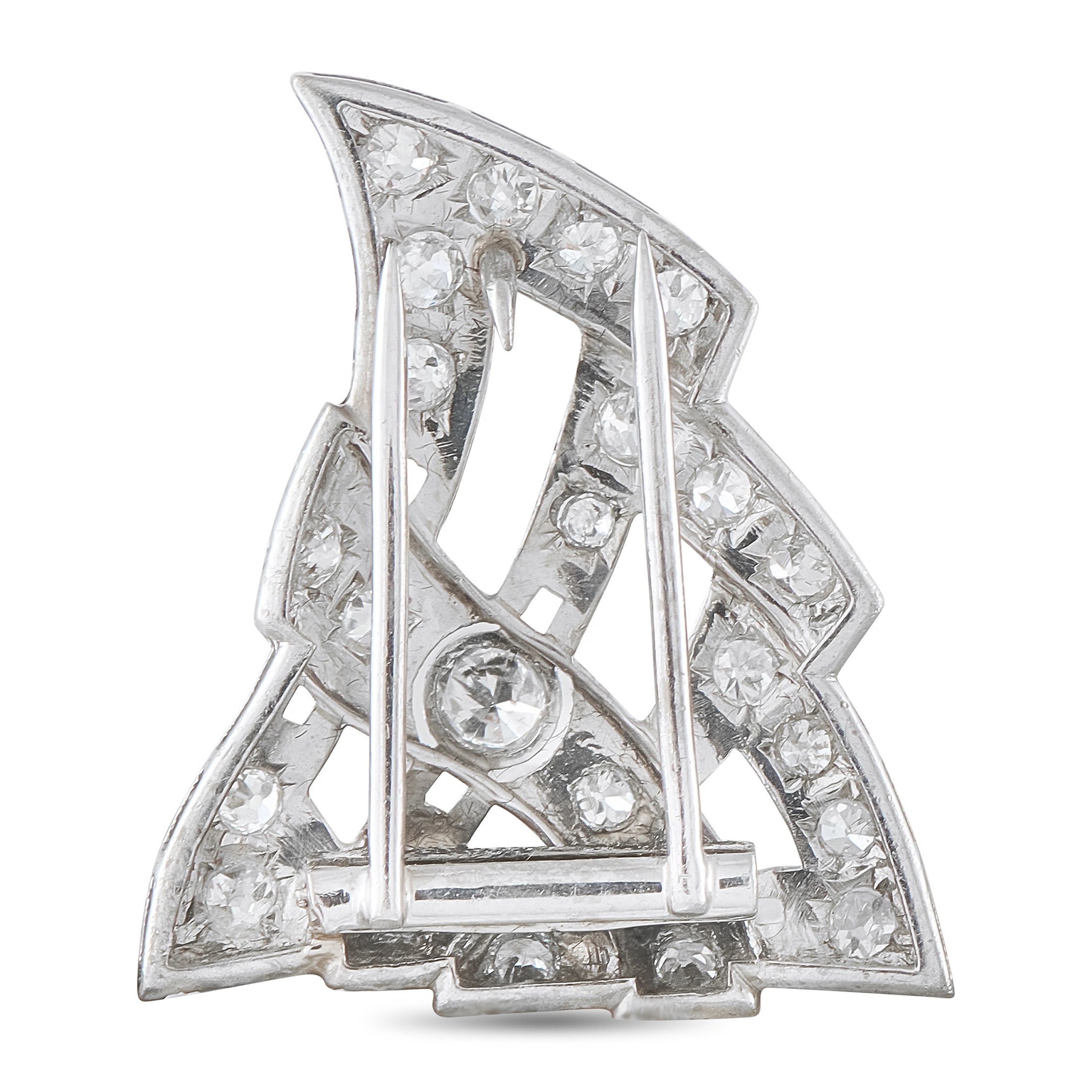 Platinum 1.30ct Diamond Brooch