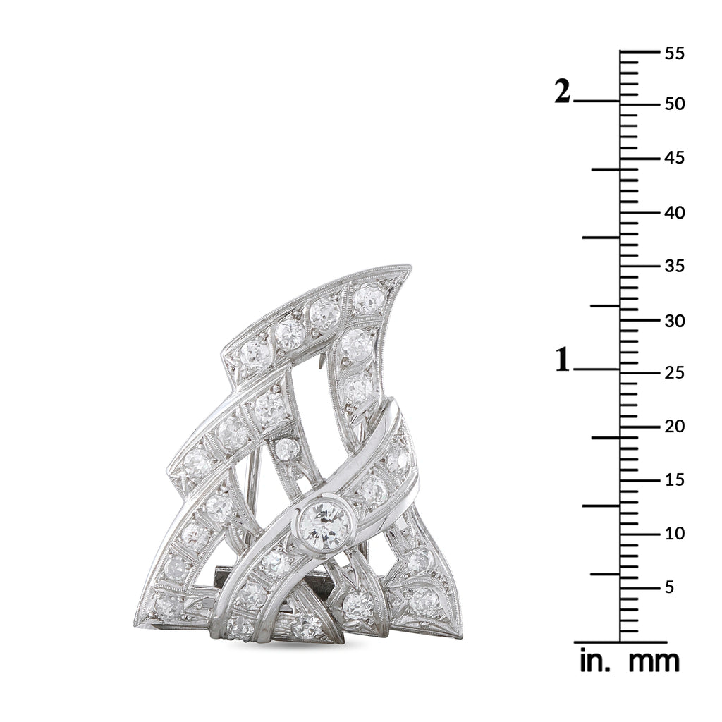 Platinum 1.30ct Diamond Brooch