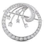 Platinum 1.30ct Diamond Circle Brooch