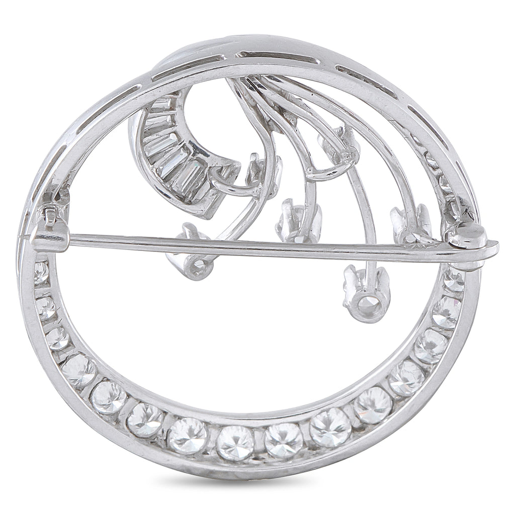 Platinum 1.30ct Diamond Circle Brooch