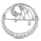 Platinum 1.30ct Diamond Circle Brooch