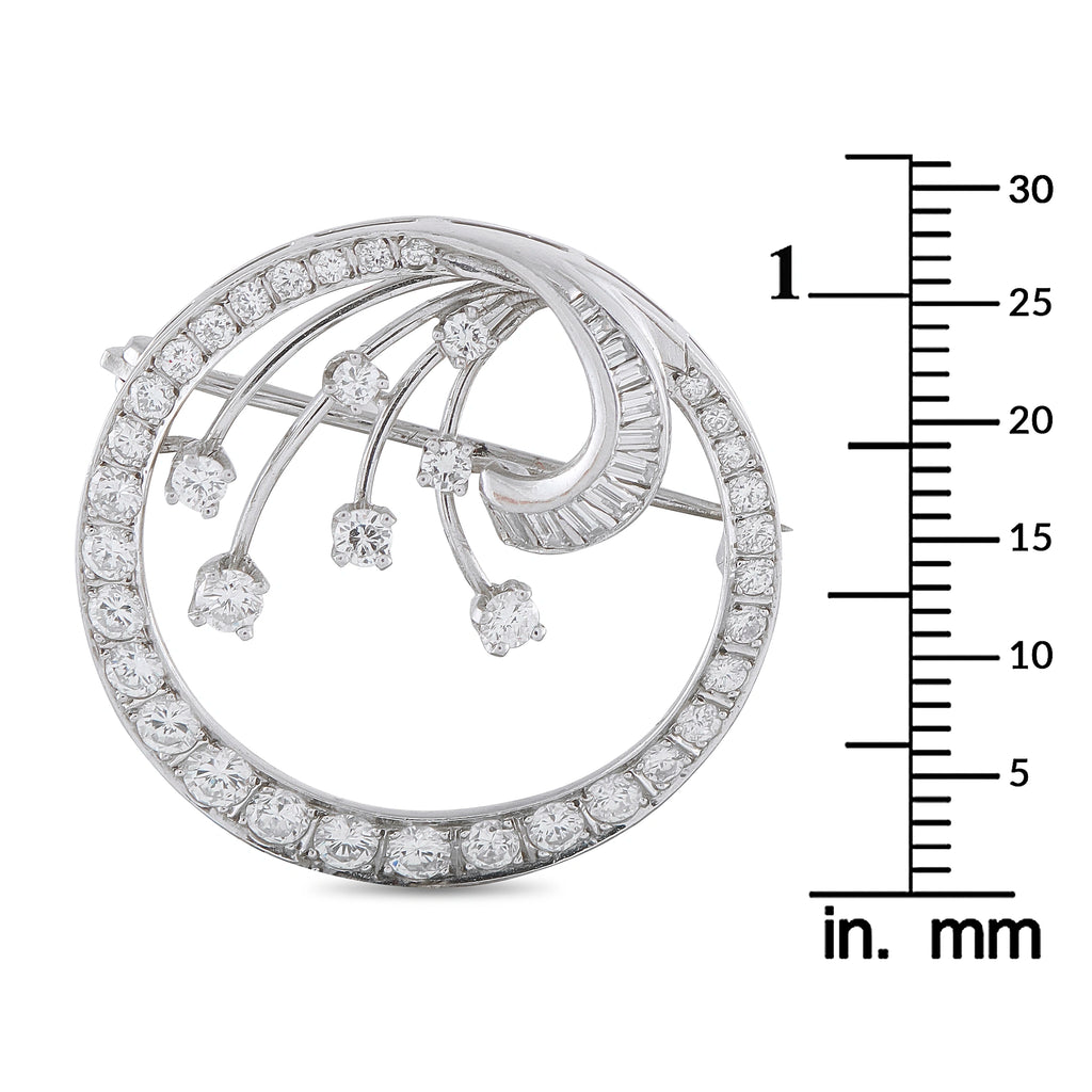 Platinum 1.30ct Diamond Circle Brooch