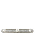 Antique platinum brooch with diamonds and three pearls