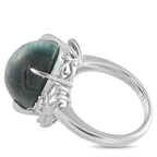 Platinum 0.52ct Diamond and Cat’s Eye Ring
