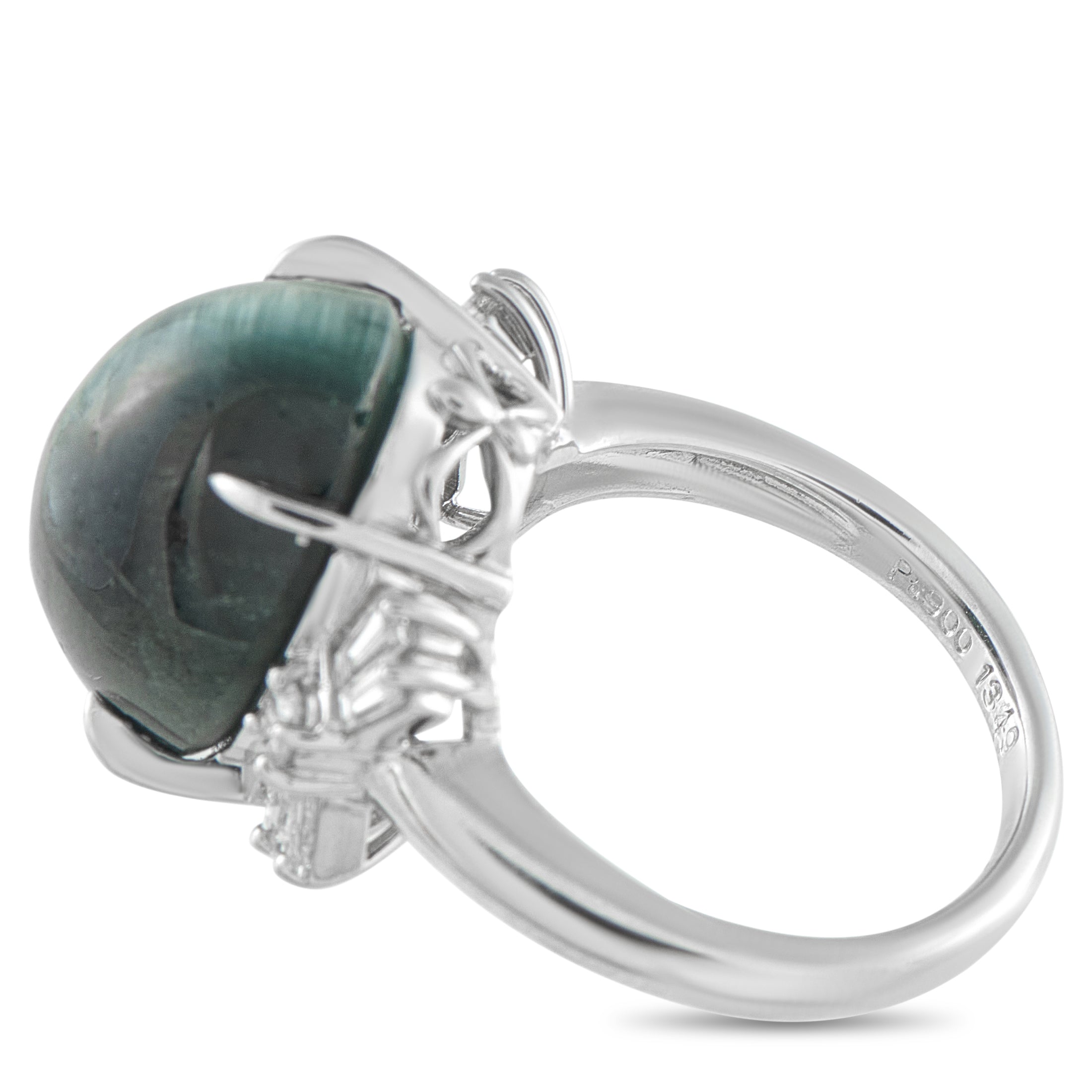 Platinum 0.52ct Diamond and Cat’s Eye Ring