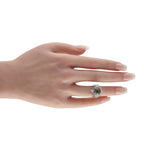 Platinum 1.26ct Diamond and Cats Eye Ring