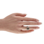 Platinum 0.66ct Diamond and Cats Eye Ring