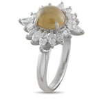 Platinum 1.0ct Diamond and Cat’s Eye Ring
