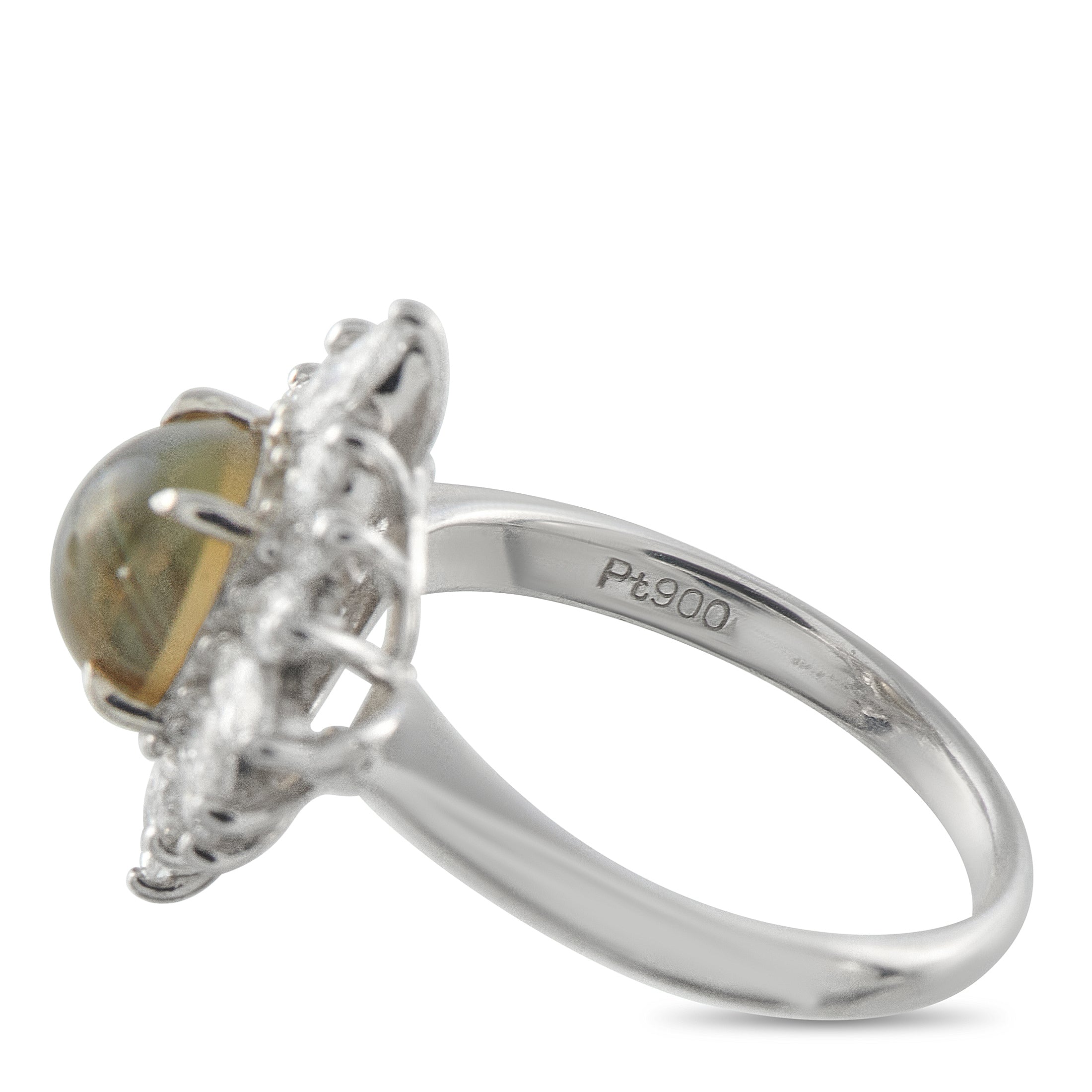 Platinum 1.0ct Diamond and Cat’s Eye Ring