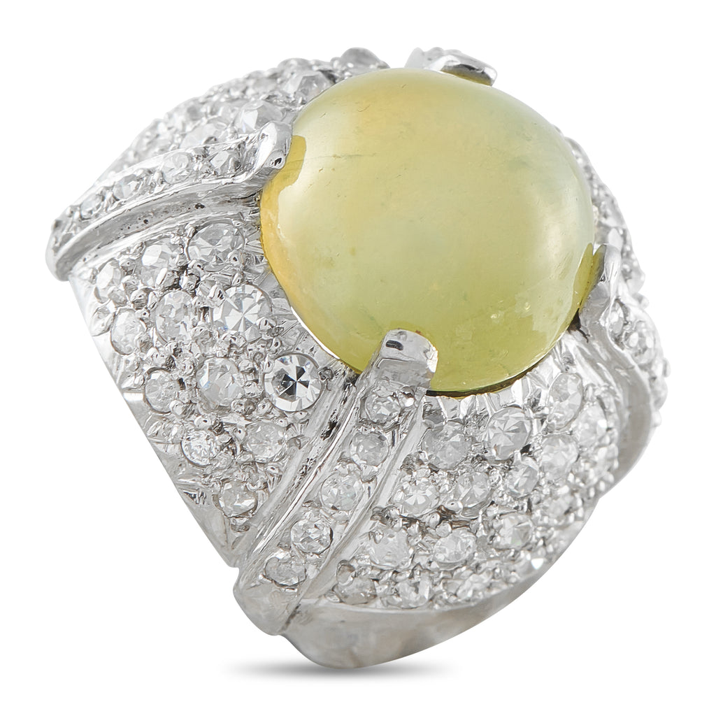 Platinum 1.50ct Diamond and Cat’s Eye Ring