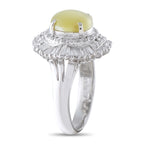 Platinum 0.82ct Diamond and Cat’s Eye Cocktail Ring