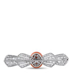 Antique Platinum 2.4ct Diamond and Coral Bar Brooch