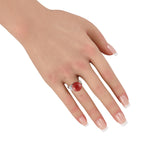 Platinum 0.30ct Diamond and Coral Ring