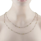 Platinum 7.13ct Diamond and Demantoid Necklace