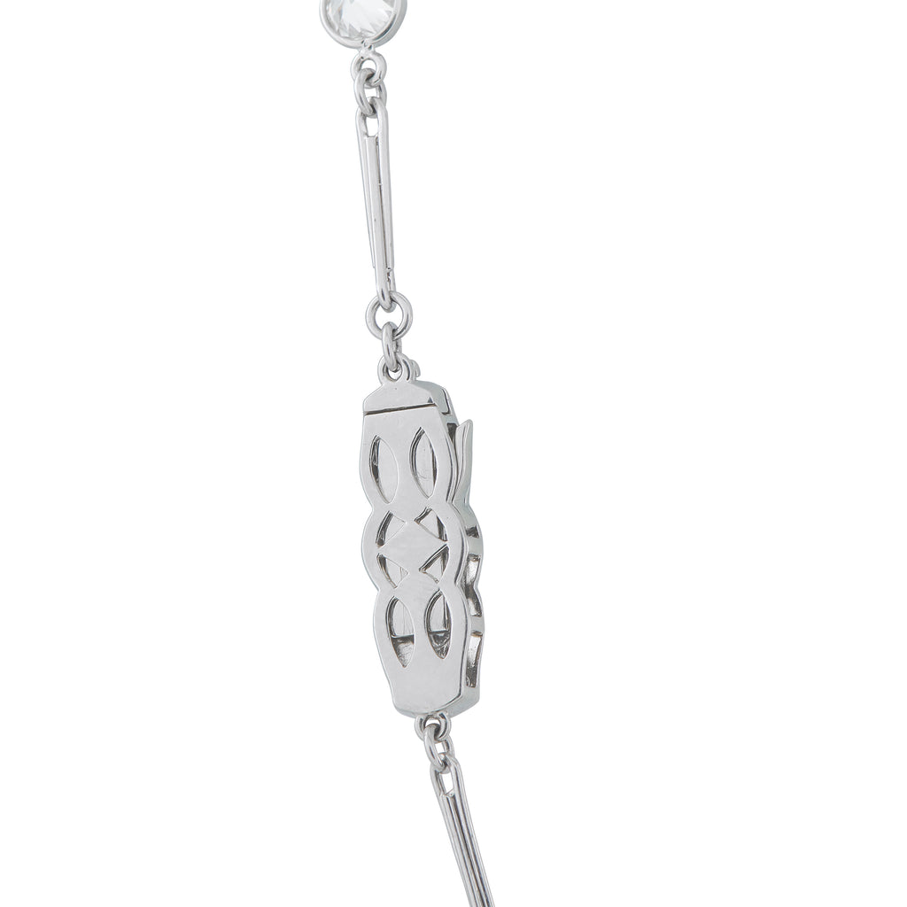 Platinum 7.13ct Diamond and Demantoid Necklace