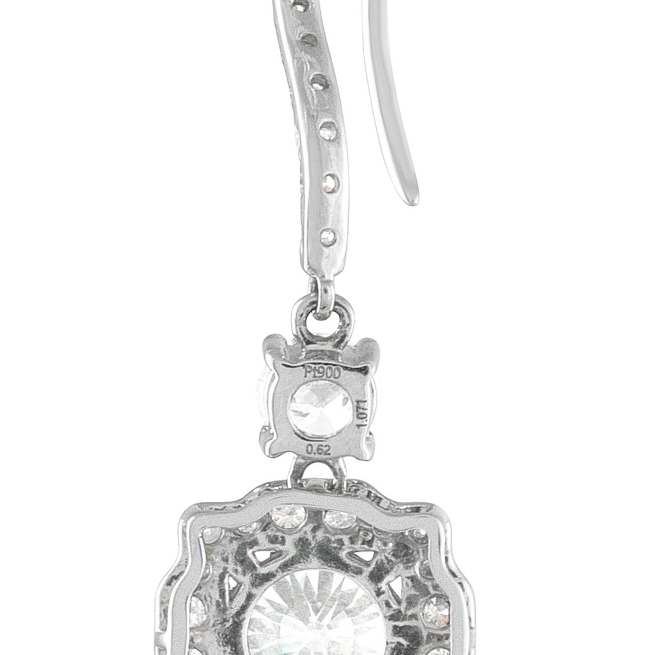 Platinum 3.30ct Diamond Drop Earrings