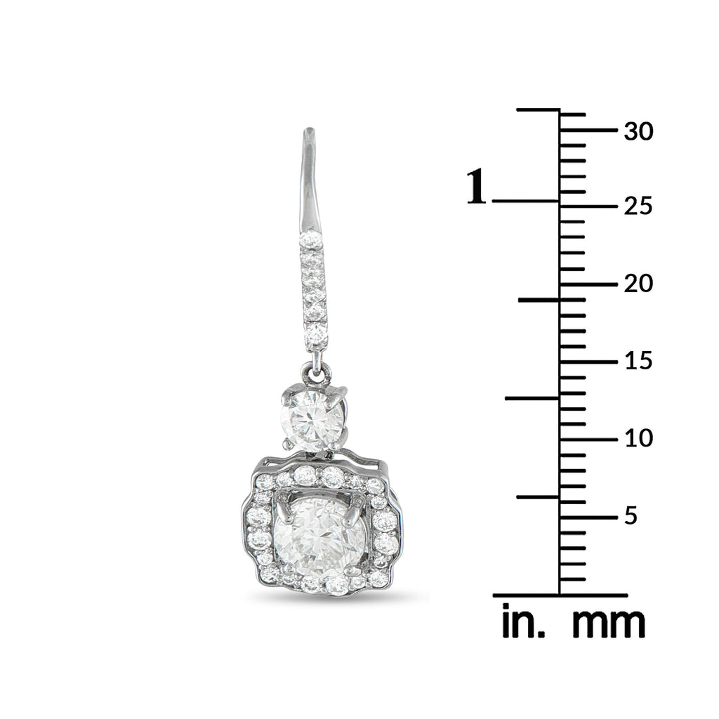 Platinum 3.30ct Diamond Drop Earrings