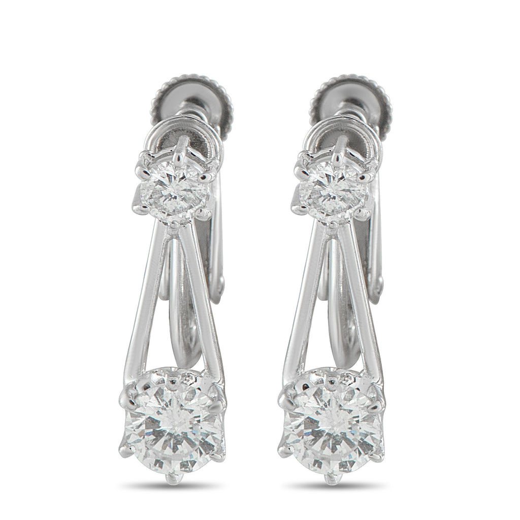 Exclusive Platinum 1.02ct Diamond Earrings MF08-102125 – These sleek, sophisticated earrings will continually catch the light