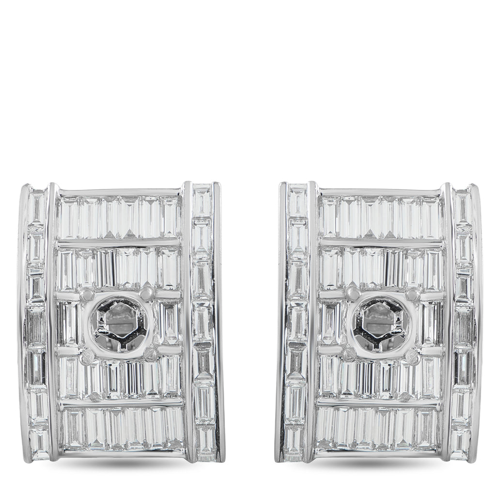 Platinum 8.45ct Diamond Clip-On Earrings