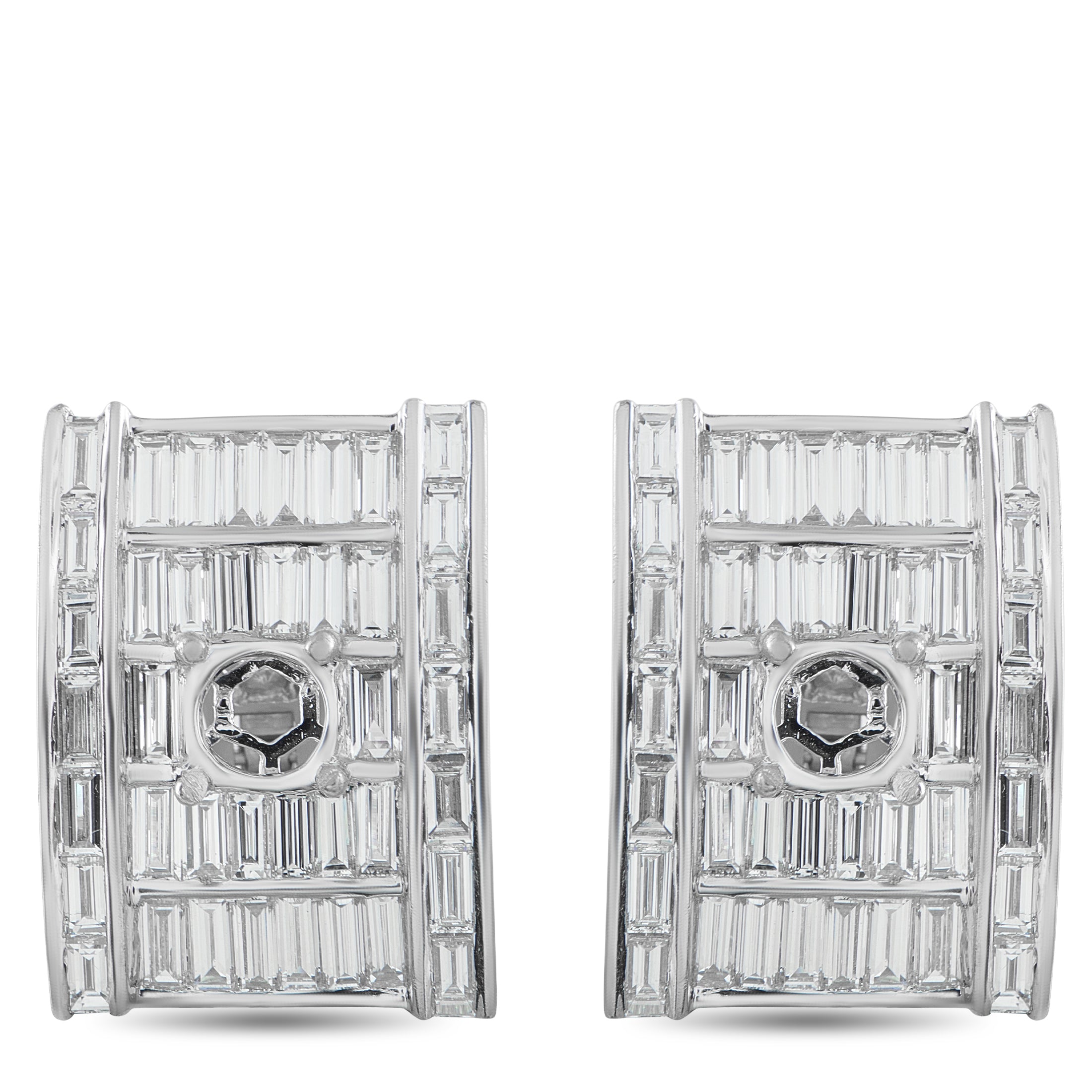 Platinum 8.45ct Diamond Clip-On Earrings