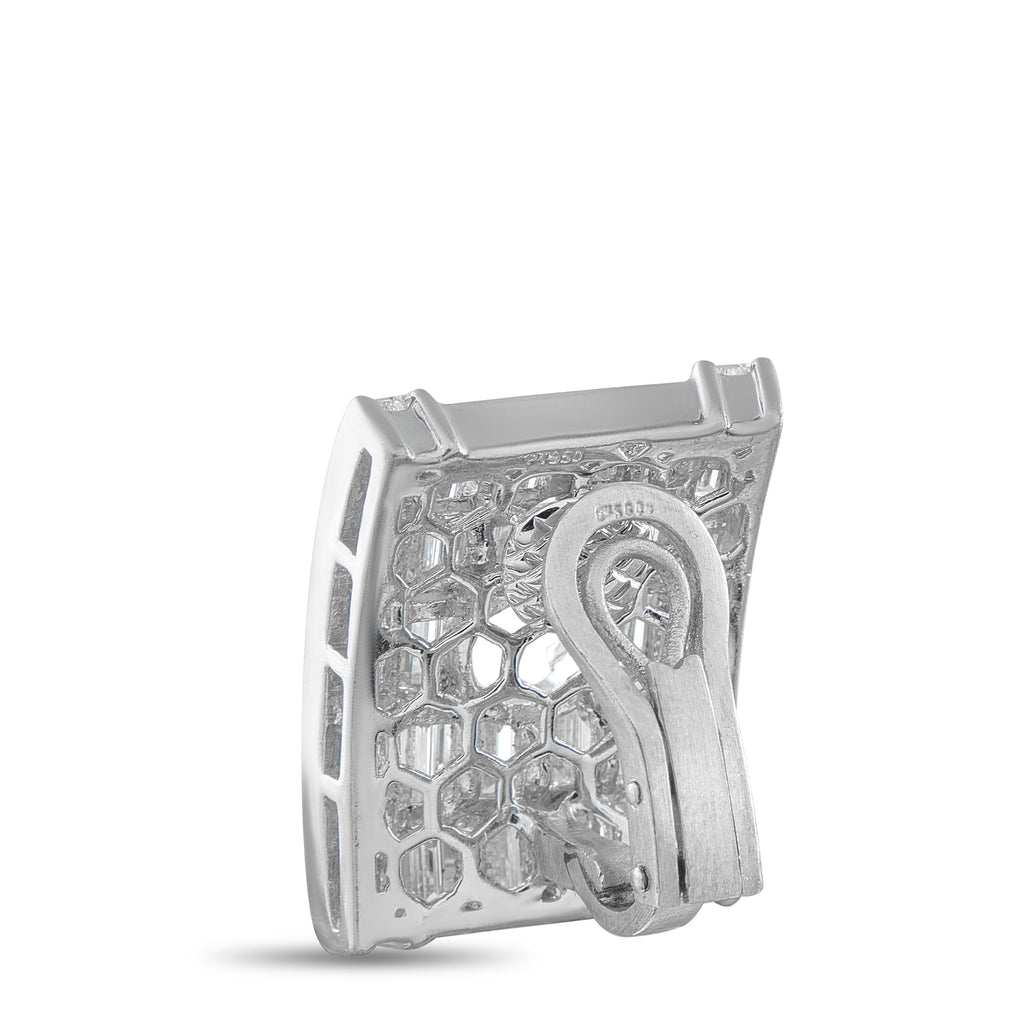Platinum 8.45ct Diamond Clip-On Earrings