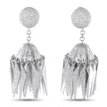 Neil Lane platinum diamond chandelier earrings with round pave tops
