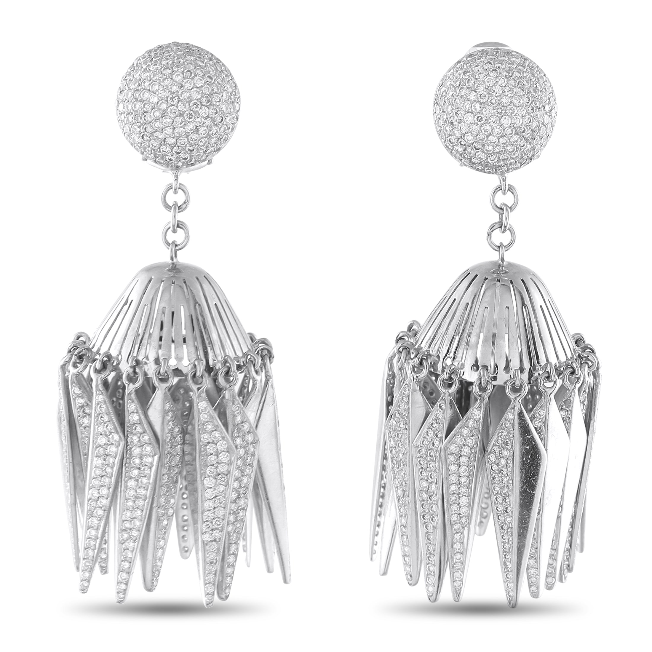 Neil LanePlatinum 5.42ct Diamond Earrings