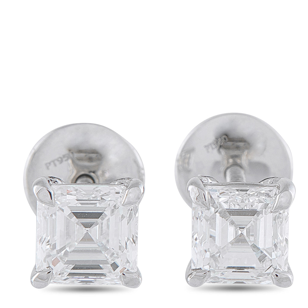 Platinum 2.0ct Diamond Solitaire Earrings
