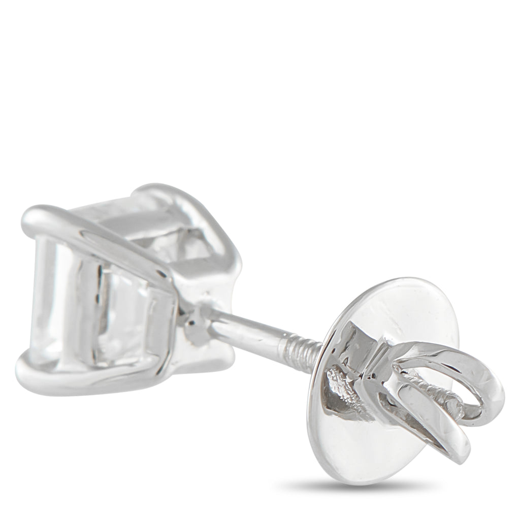 Platinum 2.0ct Diamond Solitaire Earrings