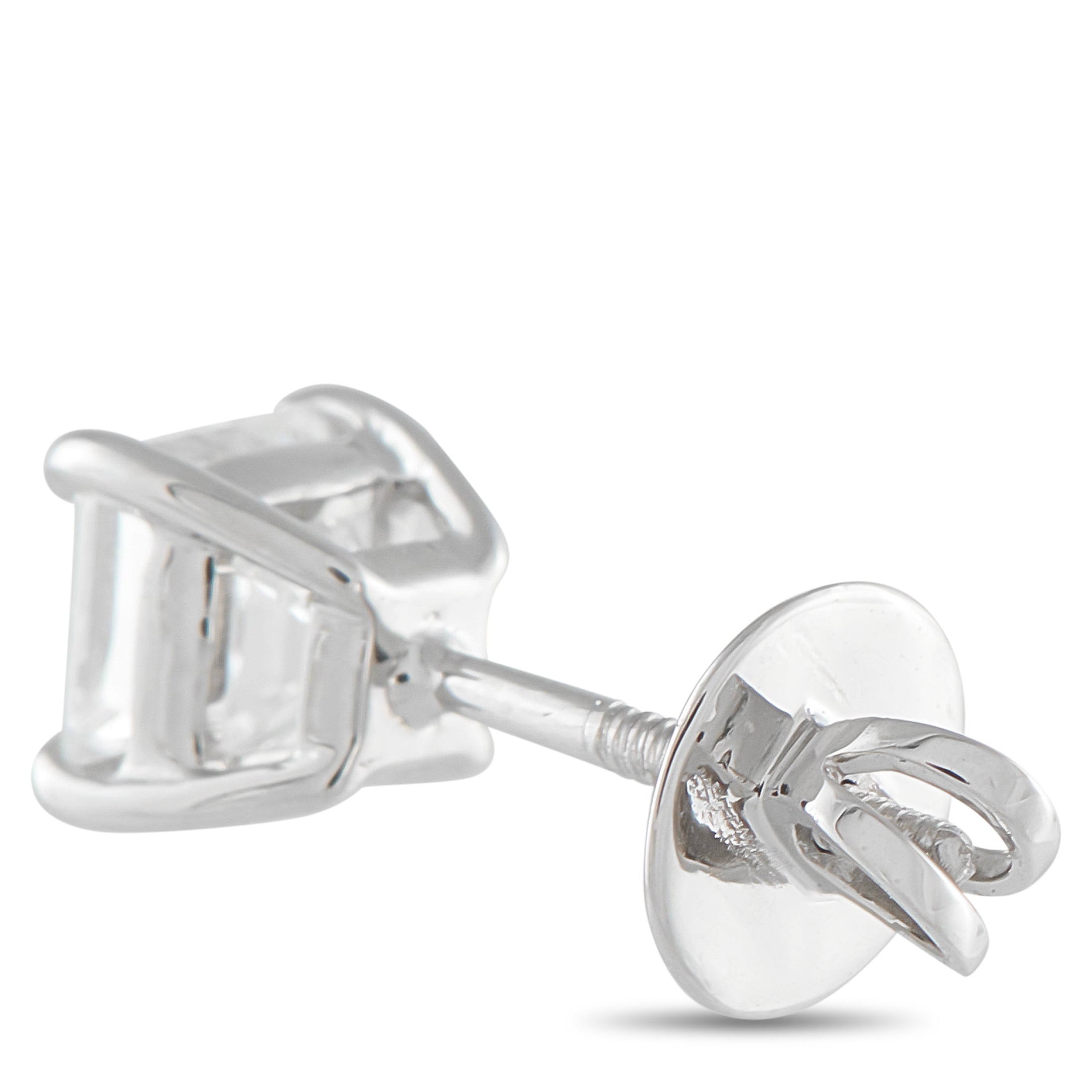 Platinum 2.0ct Diamond Solitaire Earrings