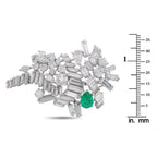 Platinum 8.50ct Diamond and Emerald Brooch