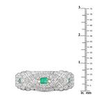 Platinum 5.30ct Diamond and Emerald Art Deco Brooch