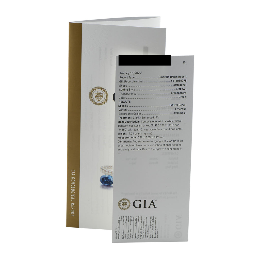 Exclusive Platinum 1.18ct Diamond and Emerald Necklace