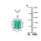 Exclusive Platinum 1.18ct Diamond and Emerald Necklace